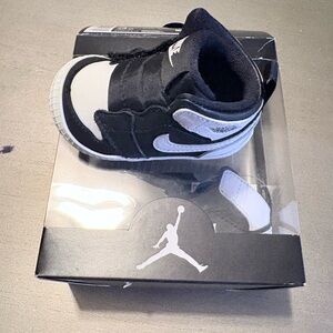 Jordan Kids Black and White High-Top Baby/Toddler Sneakers
